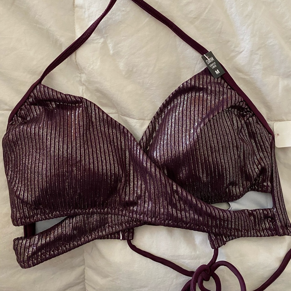 PINK by Victoria Secret purple shimmer bikini top.